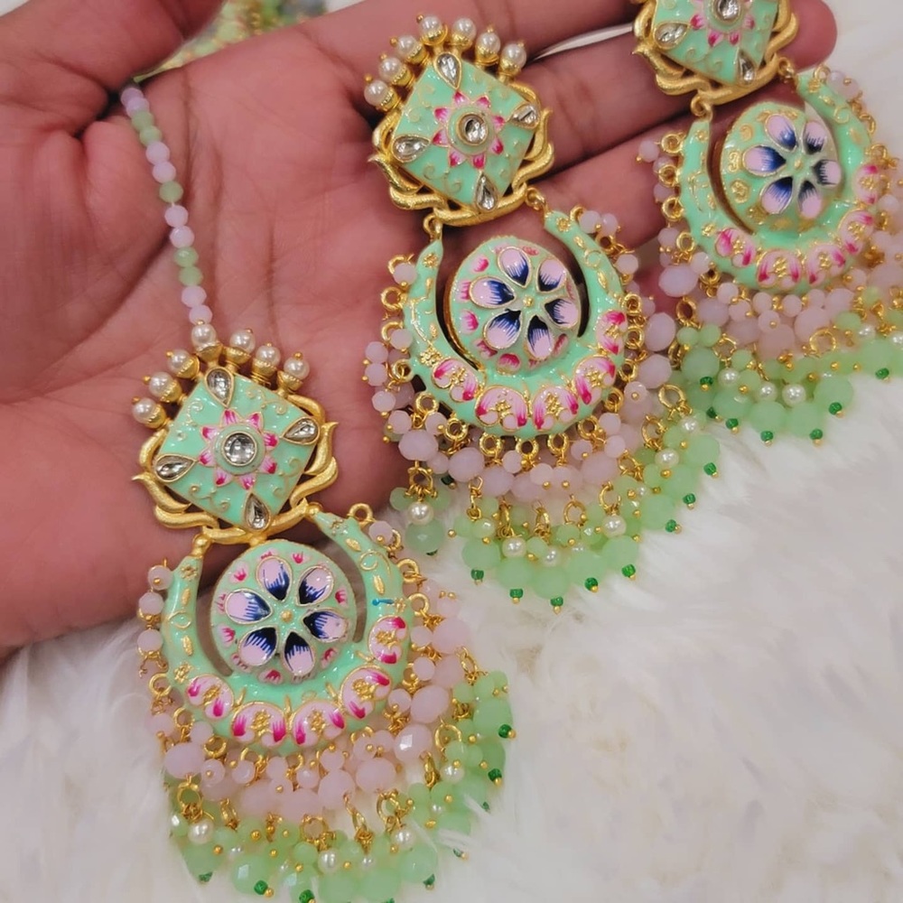 Meena earrings with tikka